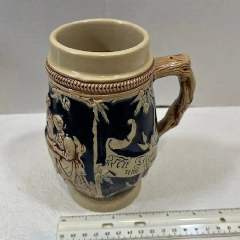 VTG Old Castle German Beer Stein Mug Hand Painted Collectible Decor 6.5